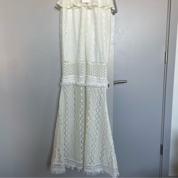NWT Foxiedox White Lace Sheer Maxi Dress Size Small - Picture 4 of 5
